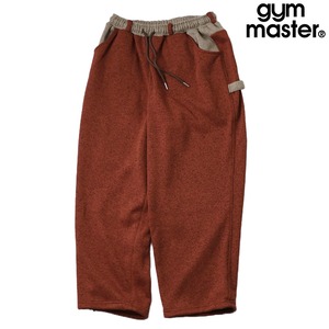 gym master ジムマスター ニットフリース ペインターパンツ メンズ レディース 裏フリース ワイドパンツ ウエストゴム ドローコード ハンマーループ ワークパンツ 防寒 保温 アウトドア 秋冬 G833793 オレンジ×ベージュ