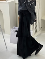 【新作5%OFF・3日間】Waist-Shawl knit Skirt_2colors