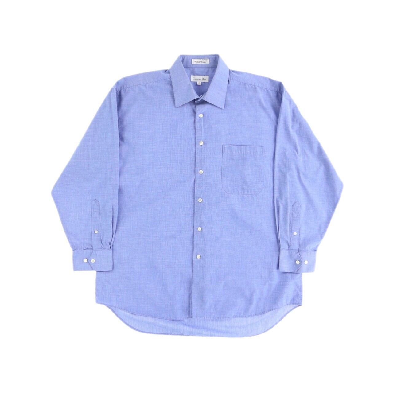 Christian Dior スモークブルーカラー ドレスシャツ XL【OT-5944