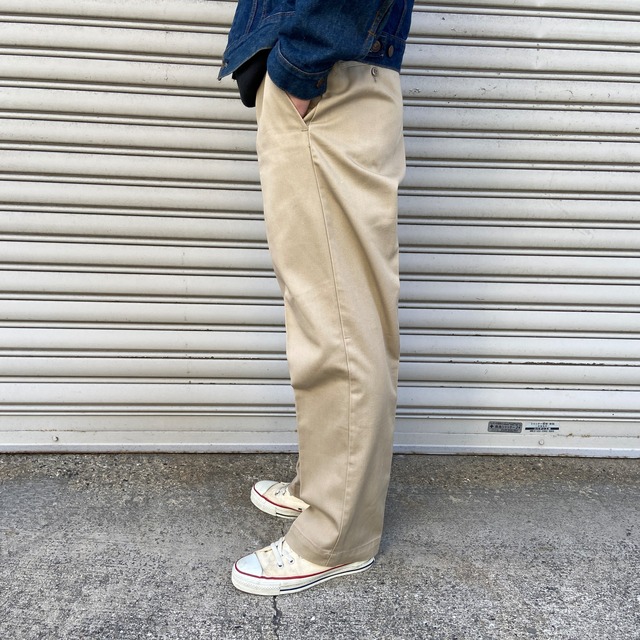 80s USA ディッキーズ ワークパンツ チノパン チビタグ ベージュ W34
