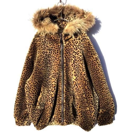 Vintage Fake Fur Leopard Hoodie [1980s] Vintage Fake Fur Leopard Hoodie