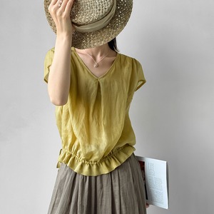 drawstring hem pullover blouse 14544