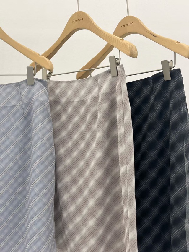 (予約) verveine / Loen check midi skirt 3color