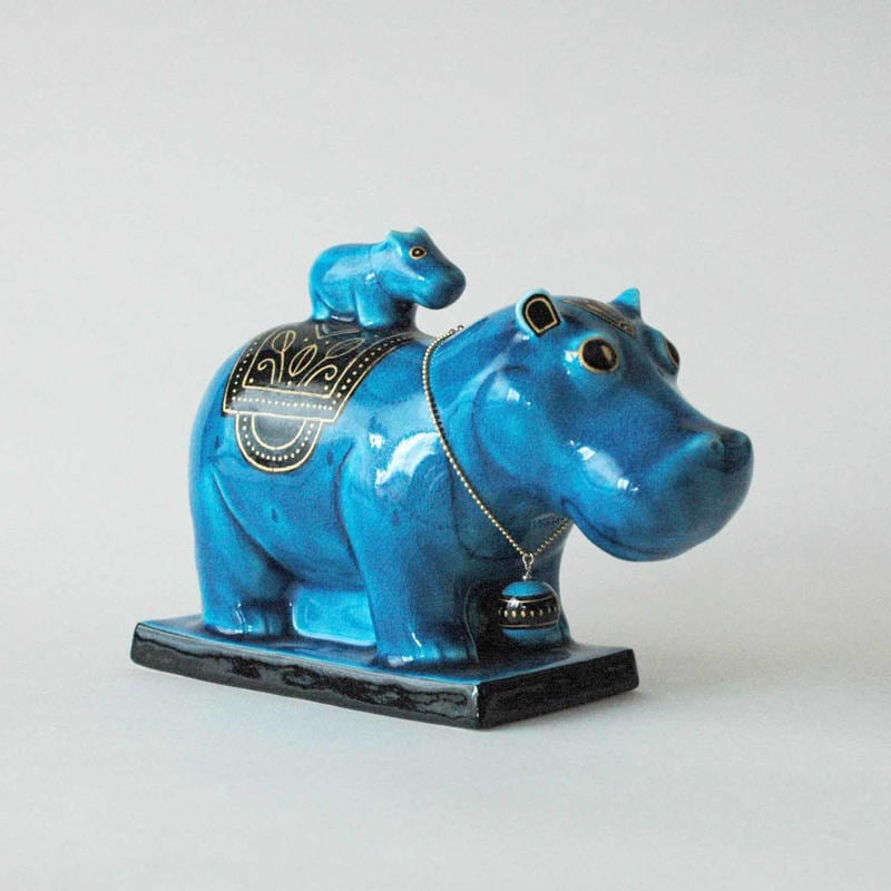 【幸兵衛窯 幸運の守神】タウレト ペルシャンブルー エジプト神話