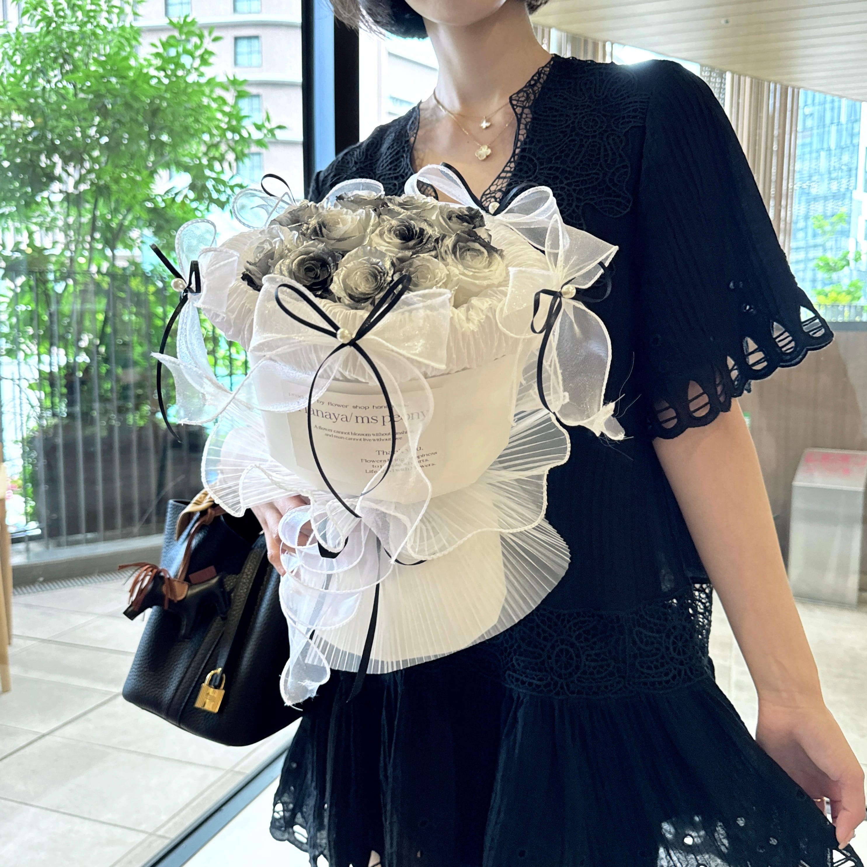 preserved more ribon wanghong bouquet. | Ms Peony