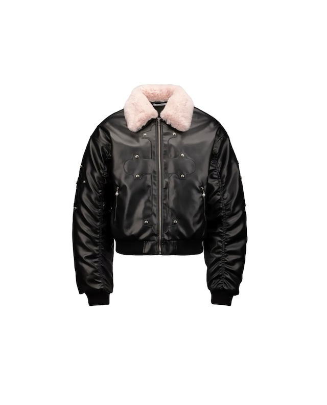 PAIKI “Cyrus Empire” Cross Patch Black Bomber Jacket