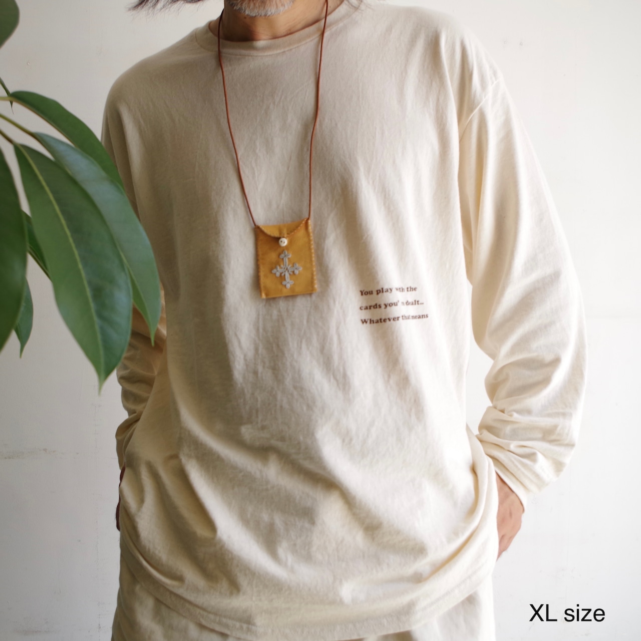 one f NUTS L/S Tee  Natural×Brown