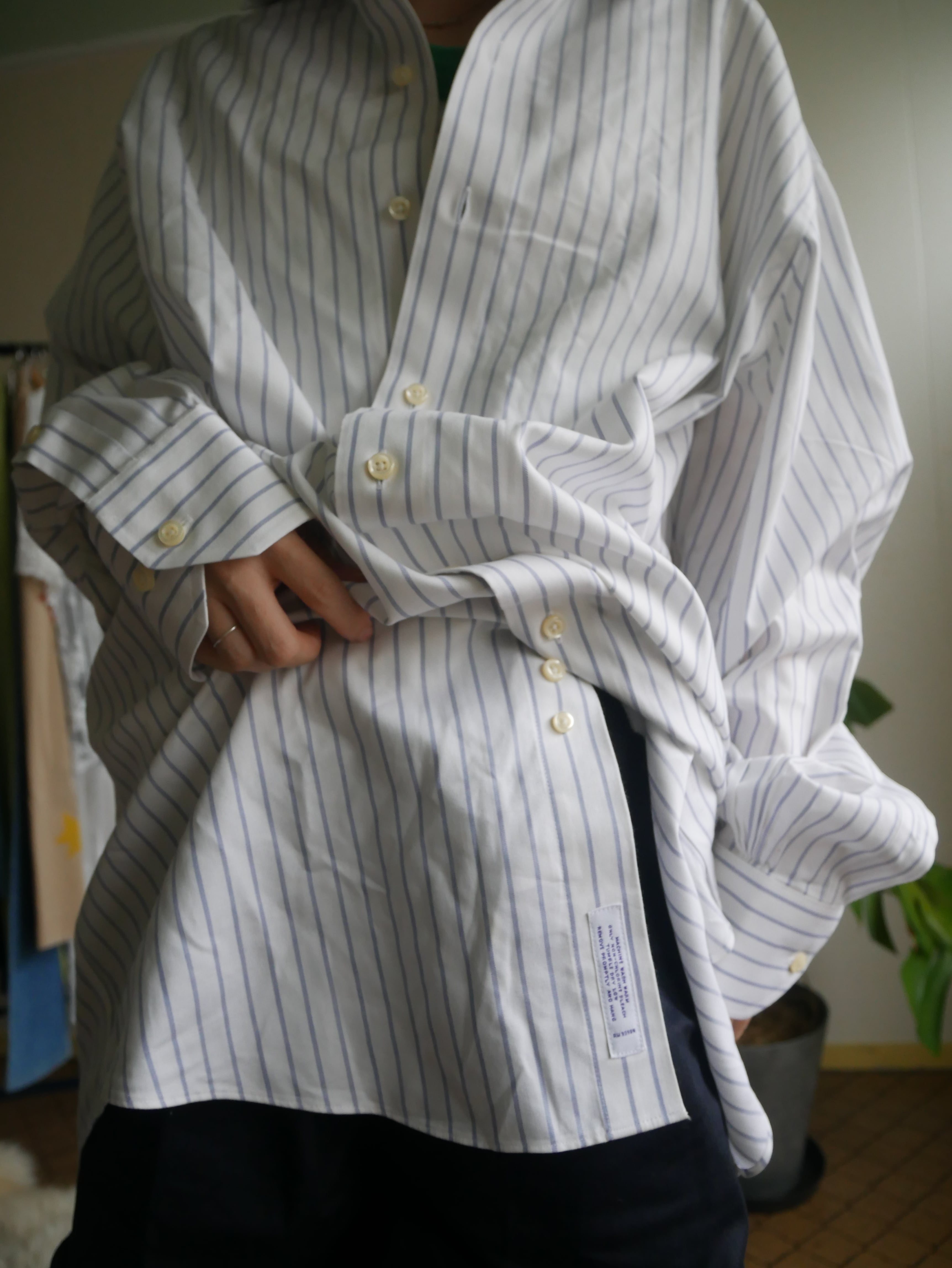 Blue Stripe Oversized Cotton Shirt