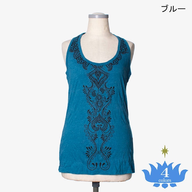 くしゅくしゅタンクトップ　ボヘミアン　Wrinkled Tank Top Bohemian