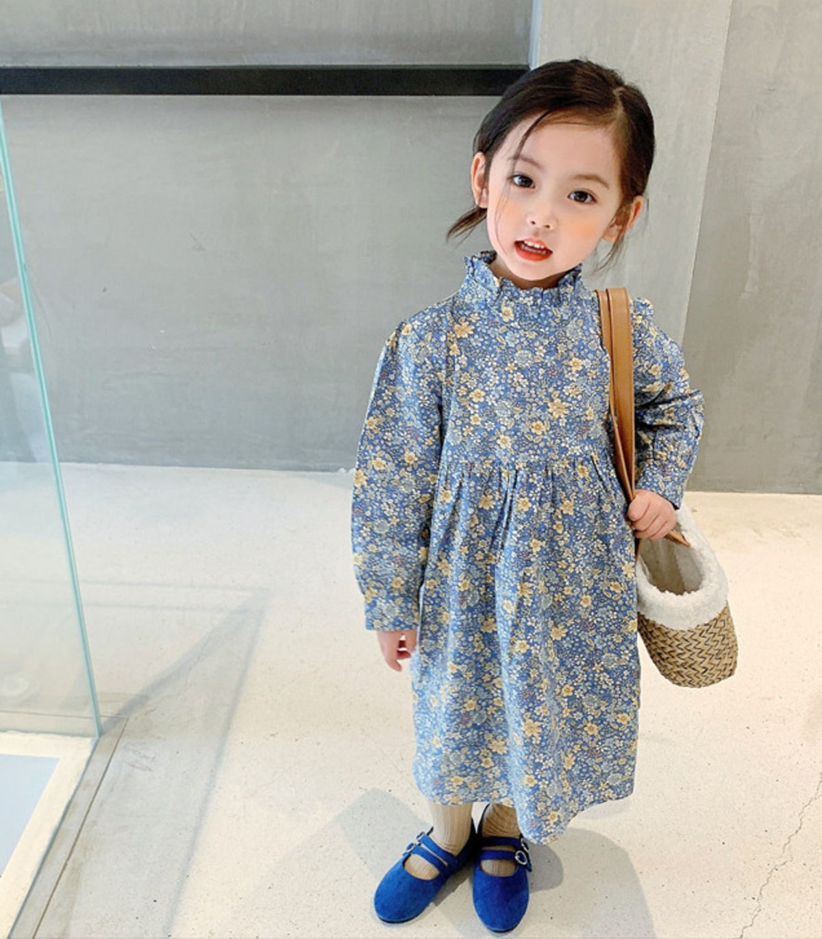 ワンピース 花柄 長袖 花柄ワンピース フリル 韓国子供服 子供 キッズ 
