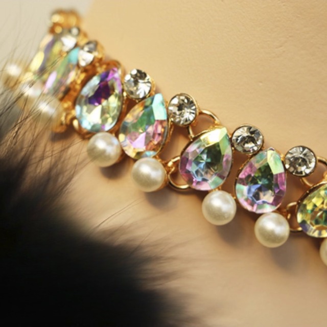 ビジュー パール チョーカー ネックレス 1col　D00460