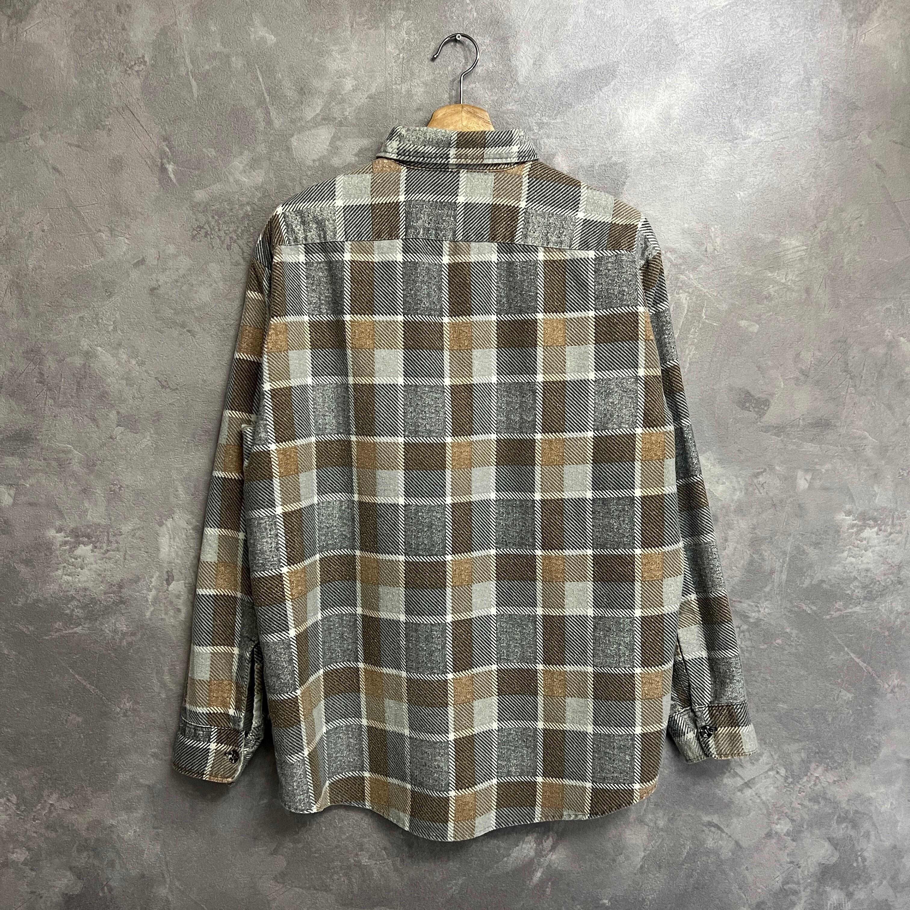 70s Sears プリントネルチェックシャツ サイズL | 春太郎商店
