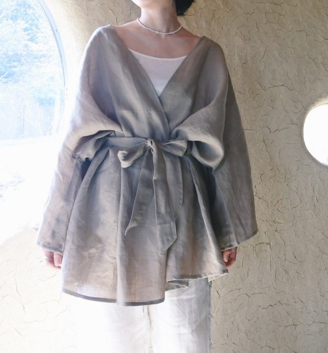 Core linen robe /灰梅色