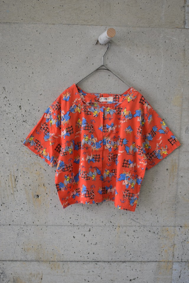 Purple tie-dye lace blouse
