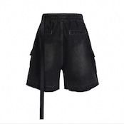 【オシャレ×涼しさ】Washed Drop-Zip Denim Shorts【sug34】
