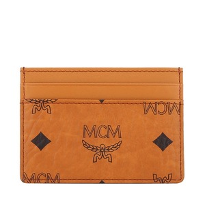 MCM エムシーエム カードケース ロゴ入り レザー ユニセックス ブラウン lewis0153