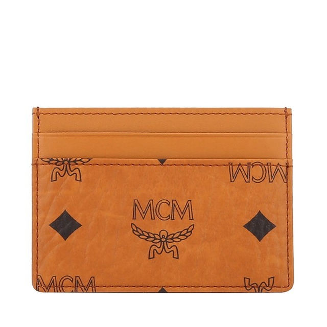 MCM エムシーエム カードケース ロゴ入り レザー ユニセックス ブラウン lewis0153