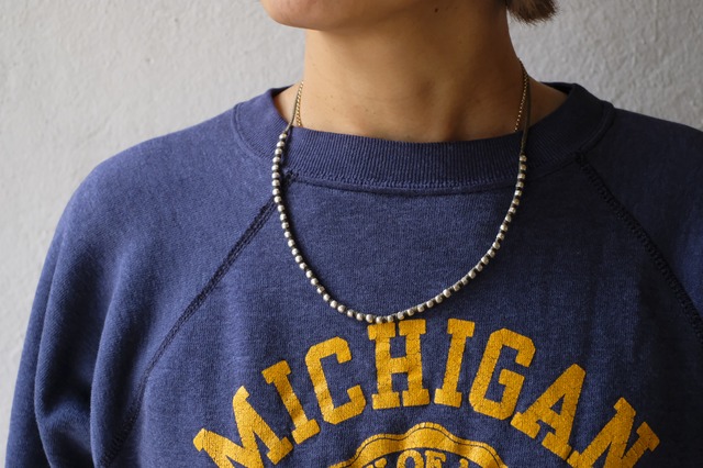 waxコードカレンシルバービーズネックレス②小（khaki）