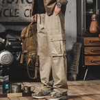 Military-style 6-pocket wide-leg cargo pants ◇2color H0601
