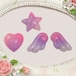 【2個 70円】全3種 ハート 星 羽 グラデーション デコパーツ ピンク～紫