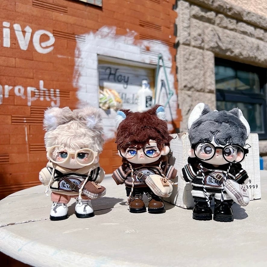 10cmぬい服】ボーダースウェットコーデ 10cm着せ替えぬいぐるみ用 棉花