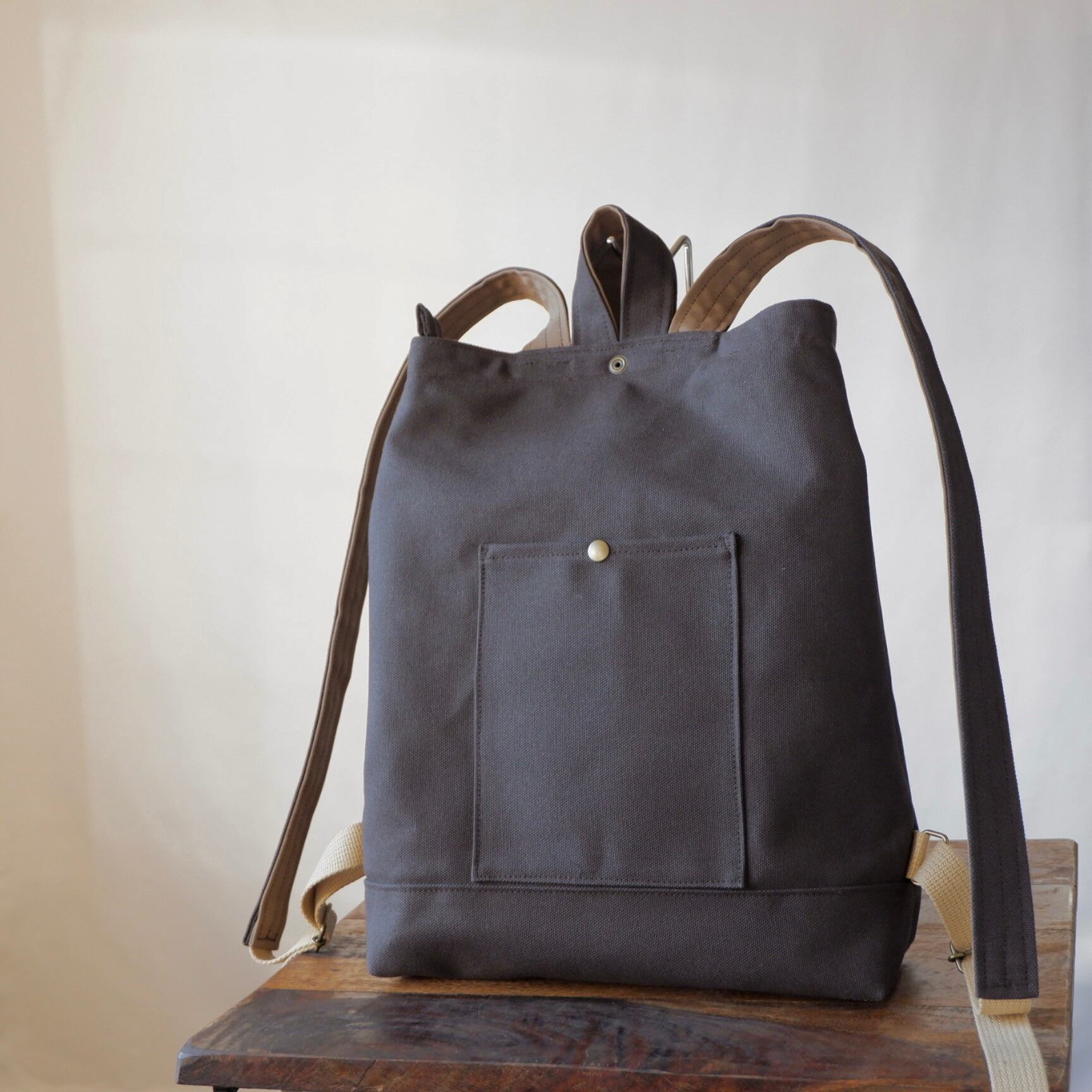 毎日のリュック/A4◇ダークブラウン◇倉敷帆布 | myu.handwork