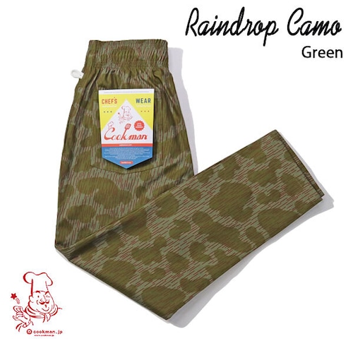 Chef pants Raindrop Camo Green シェフパンツ レインドロップ カモ グリーン UNISEX 男女兼用 Cookman クックマン イージーパンツ アメリカ