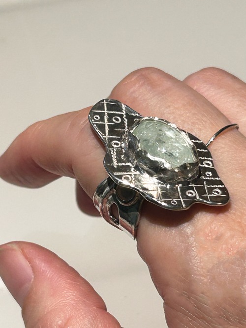 COSMIC FLOWER RING  AQUA