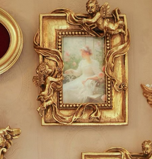 【合計5999円以上ご購入で注文可能】Harvest cottage style retro angel photo frame  2size 天使アンティークフォトフレーム