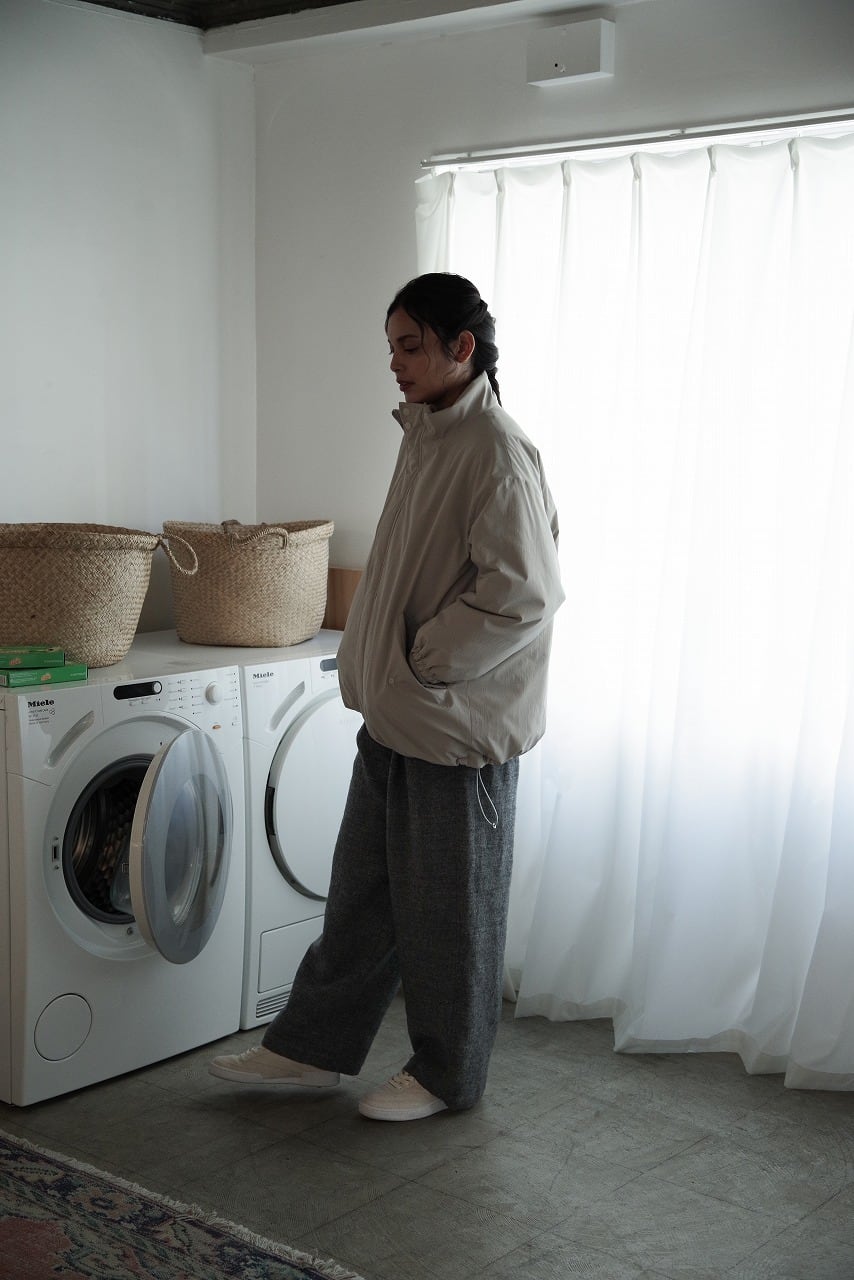 Wool Linen Tweed Wide Pants