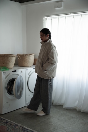 Wool Linen Tweed Wide Pants