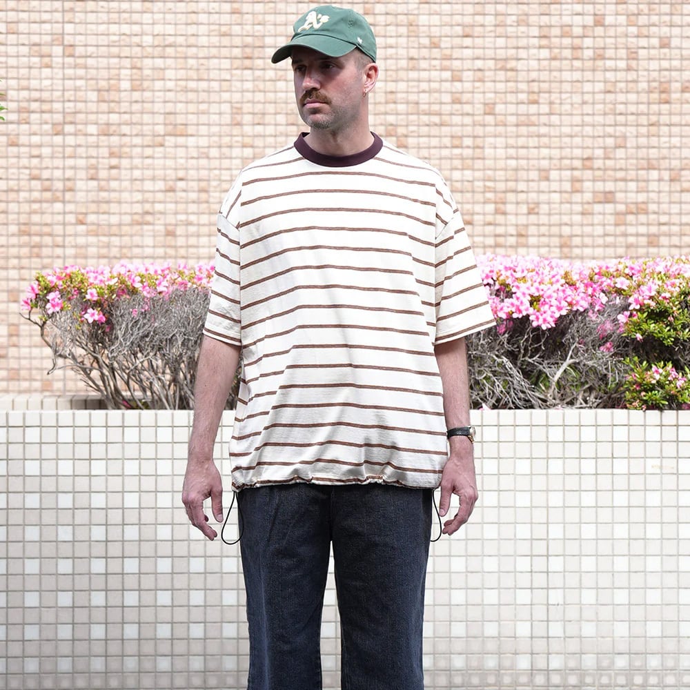 MANUAL ALPHABET / RETRO BORDER WIDE SPINDLE TEE】 メンズ ボーダーT