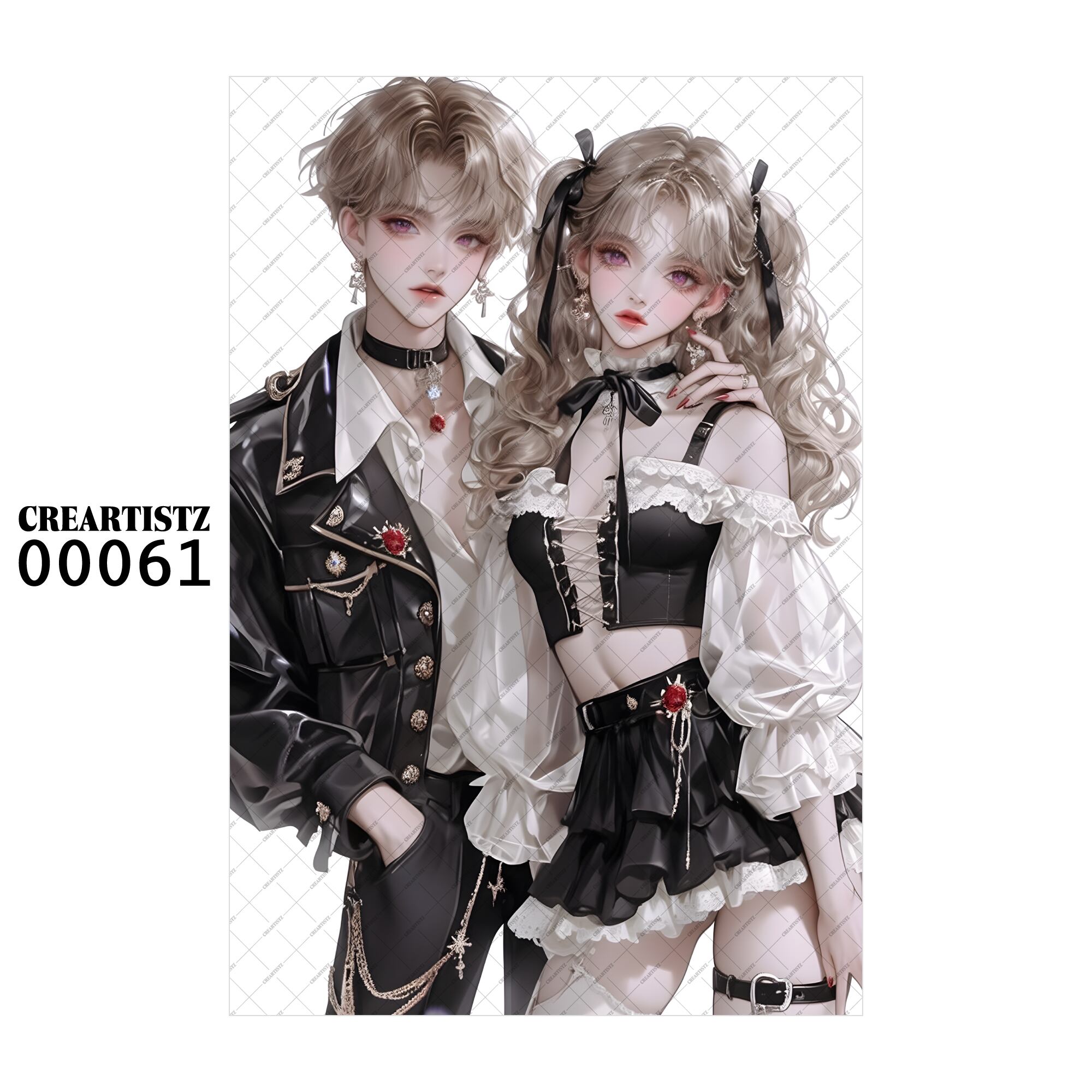 00061 ガール キュート オリジナル ペーパー/ステッカー 4枚セット CREARTISTZ