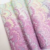 リバーシブル半巾帯 ［mint green×purple flower］花火柄