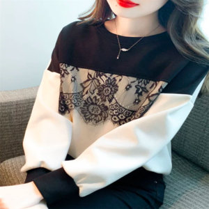 【送料無料】デート セーター トップス 大きい ゆったり ゆる 長袖 Uネック Aライン フレア プルオーバー レース かわいい 大人可愛い 大人女子 こなれ感 シンプル カジュアル 大人 上品 おしゃれ お洒落 ラフ コンサバ フェミニン シック お出かけ お茶会 女子会 休日 授業参観 冬 30代 40代 女性用 レディース ママ バイカラー 着回し プチプライス デイリーユース 普段使い オルチャン ファッション コーデ スタイル 楽ちん 定番アイテム 着痩せ 垢抜け ブラック 大人カラー