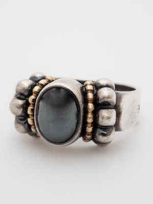 Hematite Caviar Ring