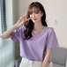 ✞ Tシャツ Vネック半袖スリーブソリッド カラートップス ショート ソリッドカラー ✞ゴスロリ SM ミリ 甘ロリ クラロリ 和ロリ エレガント 黒ロリ 姫ロリ 華ロリ BB-BB8291002