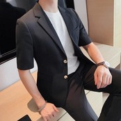 short sleeve suit jacket 00374