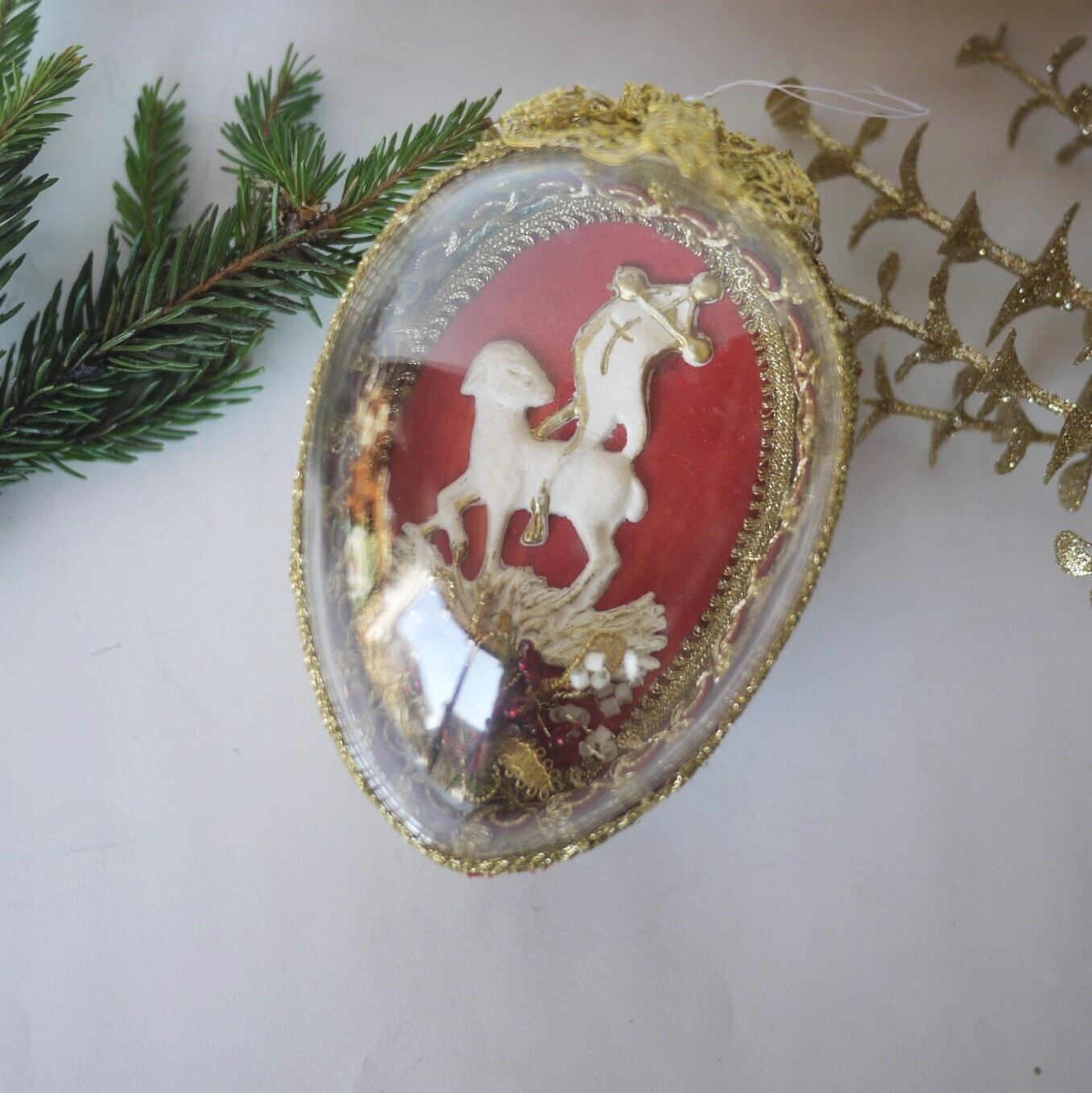 卵型オーナメント羊大 修道院手芸 ドイツ