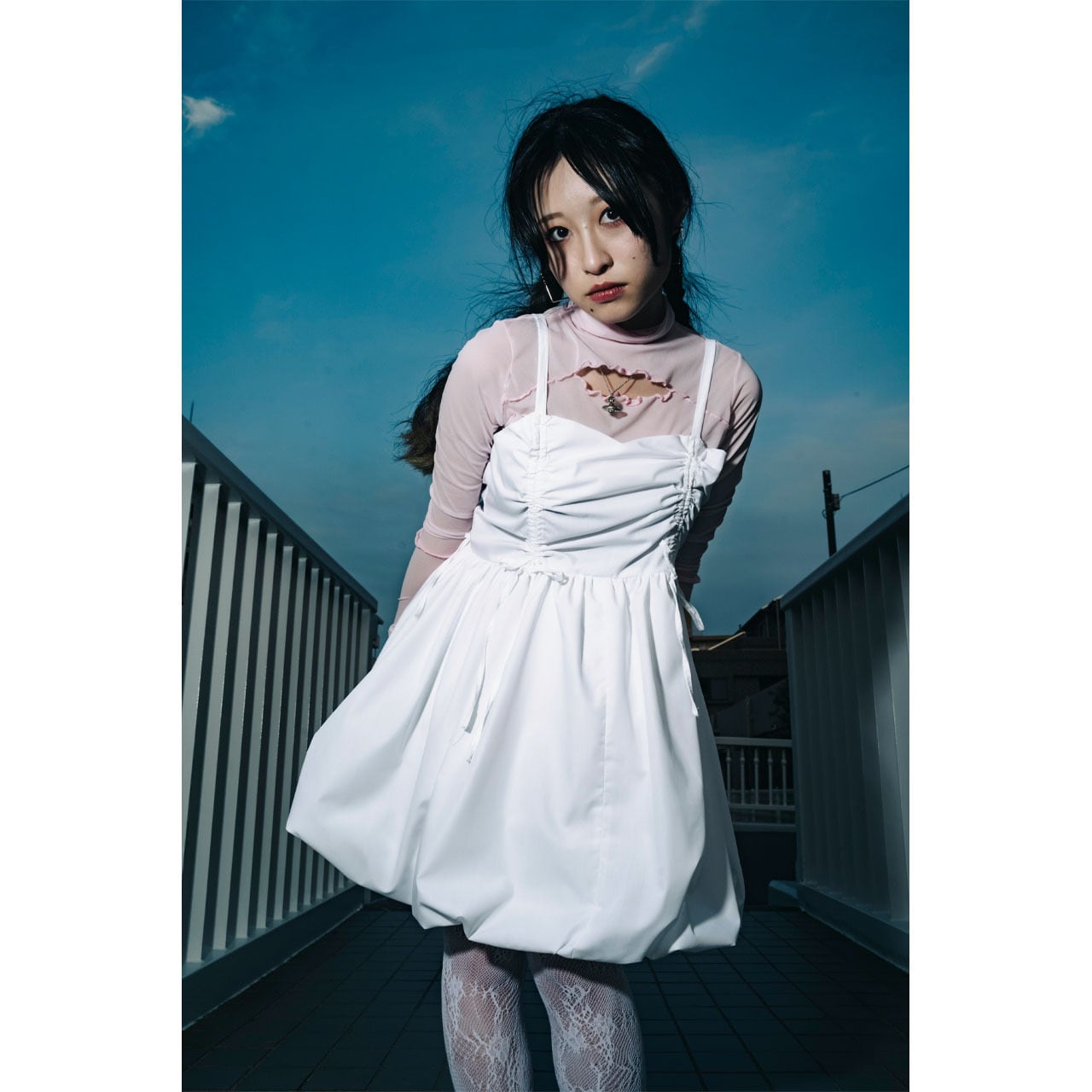 satin balloon peplum mini one-piece satin balloon peplum mini one