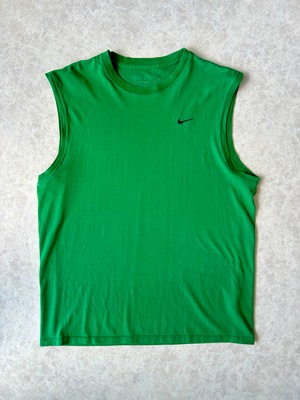 00s NIKE スウッシュ刺繍 グリーン ノースリーブTシャツ