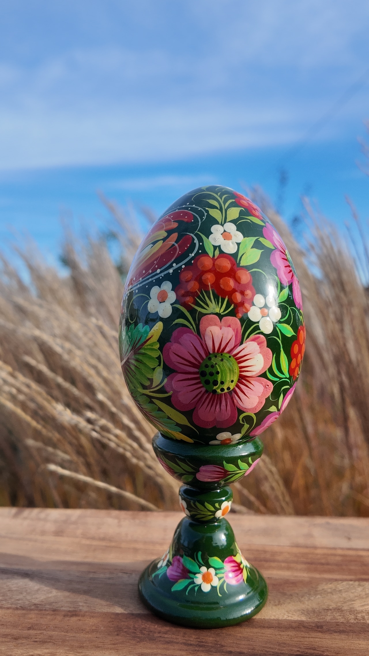 【売約済み】プィサンカ・土台付き（イースター・エッグ）13cm（Timoshenko作） - 2