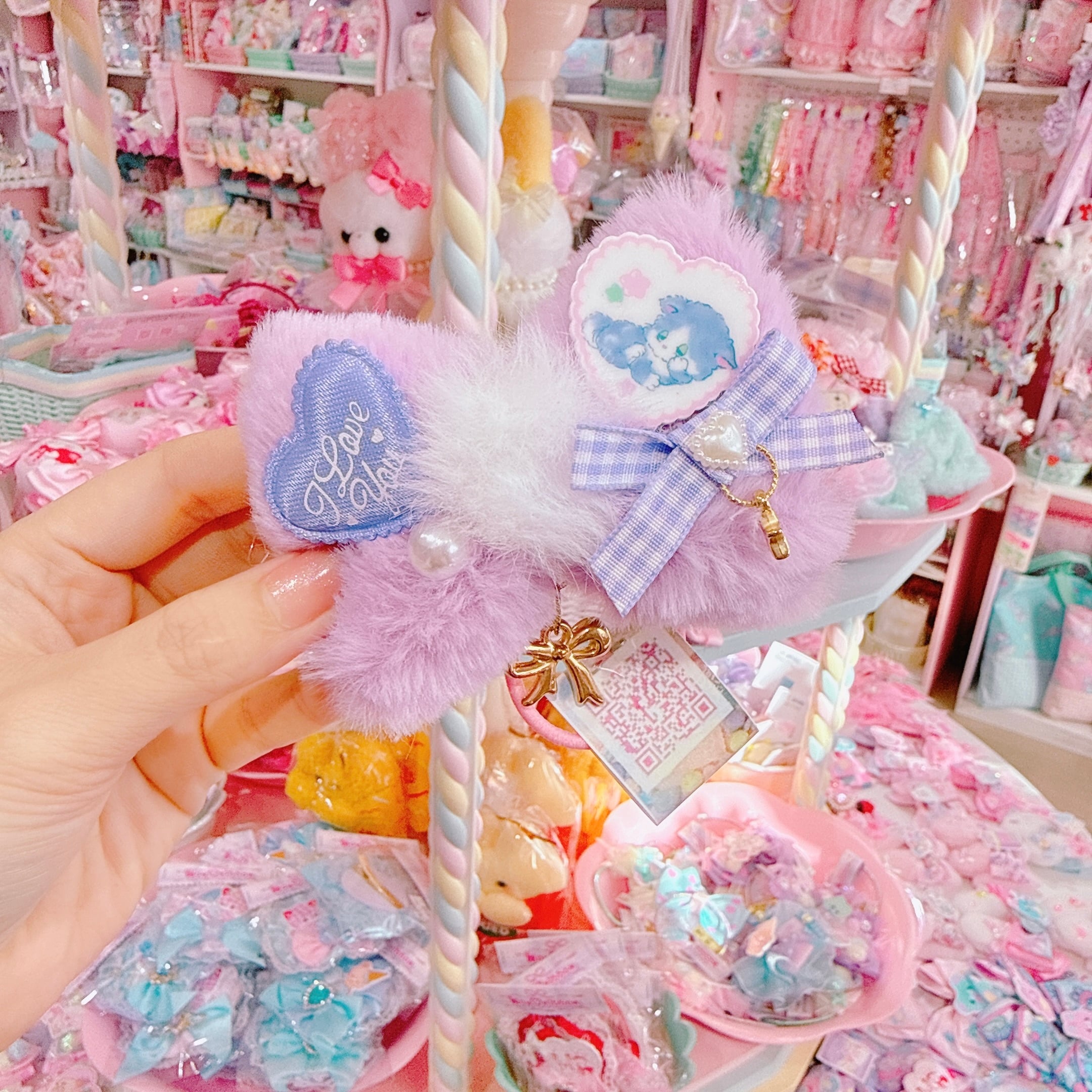 【F1】73-40ファーリボンヘアゴム