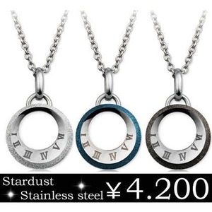 【年始セール】ネックレス ブルー ピンクゴールド スチールシルバー ステンレス ジルコニア ローマ数字 gps8312big