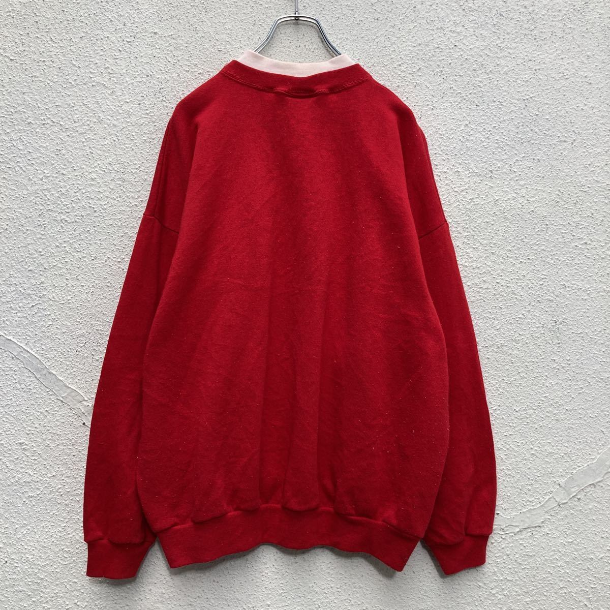 ロージーモンスター　赤 スウェット トレーナー　新品未使用 Cheek-O ダブルカラー スウェット トレーナー レディース XL