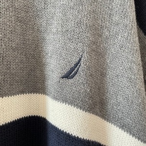 【NAUTICA】刺繍ロゴ ニット セーター XL オーバーサイズ US古着