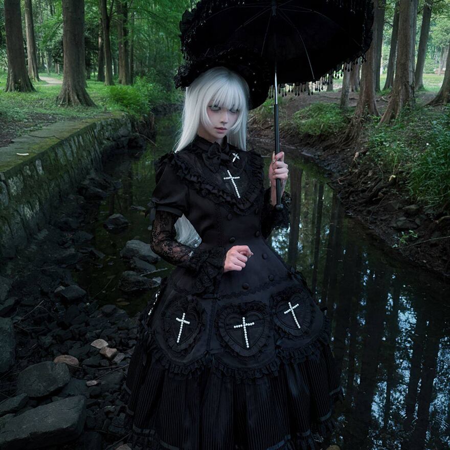 ゴスロリ ダークウィドウ 魔女 ボンネット 病み可愛い ダークゴシック