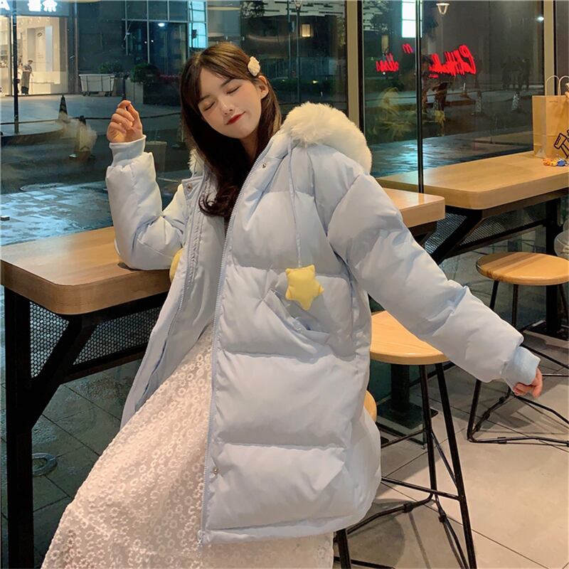 ファーカラーフードコート ジャケット レディースウィンター コットン 冬物 萌量不足9122883503