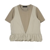 MMB133TEA 裾バルーンベストレイヤードTシャツ