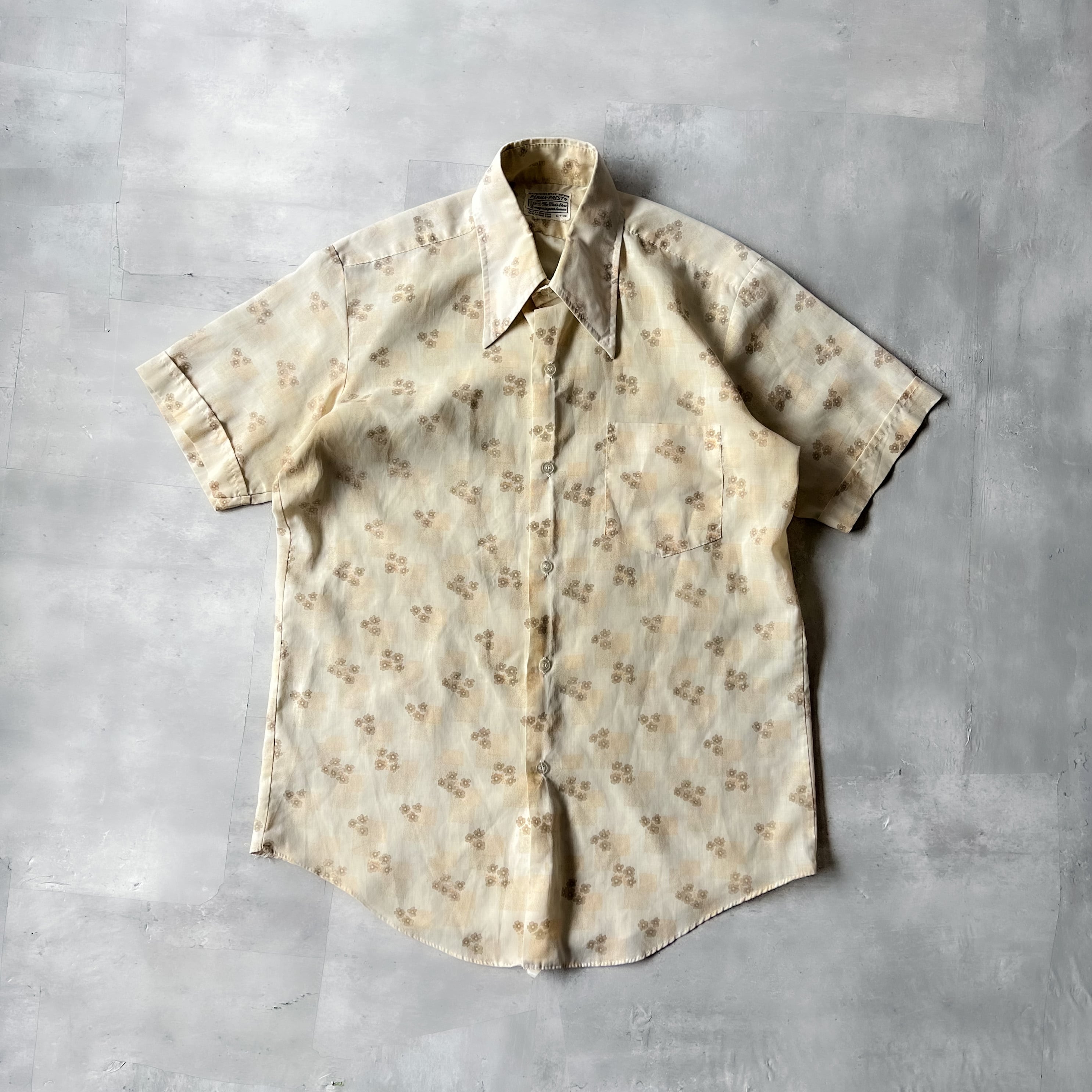 70s “Sears” flower pattern shirt 70年代 シアーズ 花柄 半袖シャツ